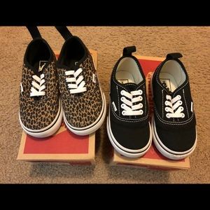 Toddler Vans size 7 ( 2 pairs ) Leopard & Black
